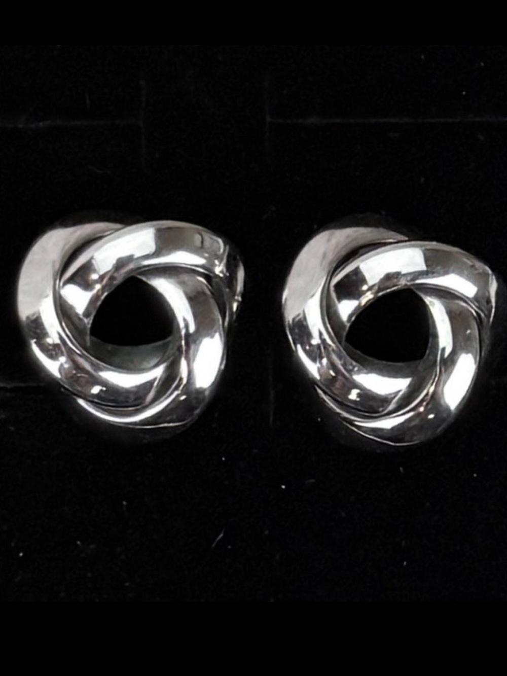 Vintage Napier Silvertone weighted knot clip on earrings